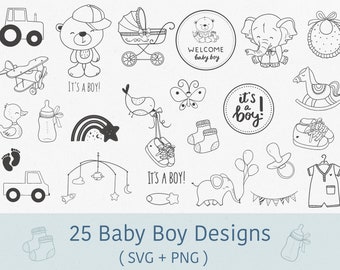 Baby Shower SVG Bundle: Boy Designs (SVG/PNG)