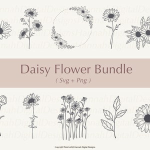 Marguerite Svg | Svg fleur | Svg floral | Clipart marguerite | Svg printemps | Marguerite png | Fichiers SVG pour cricut | Svg de fleurs sauvages | Mois de naissance svg | svg