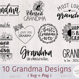 Oma SVG Bündel | Gesegnete Granda SVG | Geschenk Oma Shirt | Mama svg | Großeltern svg | Oma Herz svg | Muttertag svg | Nana-Svg