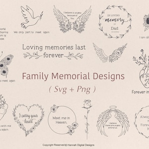 Memorial Svg bundle | in loving memory svg | angel wings svg | rest in peace svg | family svg | remembrance svg | memory svg | svg bundle