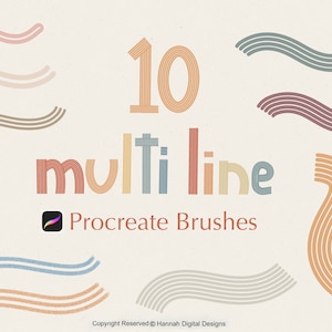 Procreate Multiline Brush Set: Rainbow, Glitter (Digital Download)