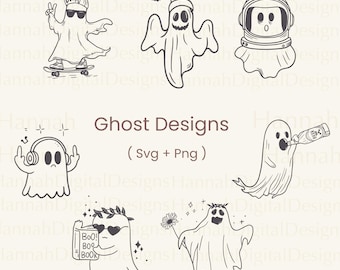 Pacote SVG de Fantasmas Engraçados: Designs de Halloween para Camisetas (SVG, PNG)