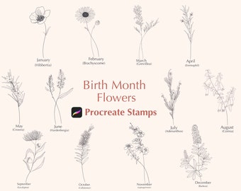 Australian Birth Month Flower Stamps: Procreate Brushset (Digital Download)