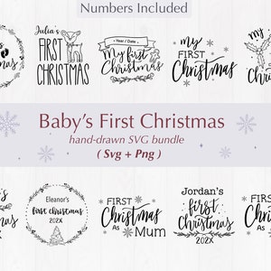 Babys erstes Weihnachtssvg-Paket | Mein erstes Weihnachtsmotiv | Erstes Weihnachten svg | Babys erstes Weihnachtsmotiv | Verzierung svg