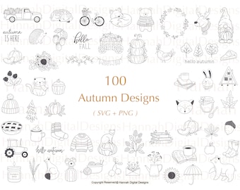 Pacote SVG de Outono: Designs de Outono, Abóbora e Halloween (SVG, PNG)