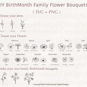 BirthMonth Flower SVG | Flower Svg | Birth Flowers Svg | Floral Svg Bundle | Rose Svg | Poppy Svg | Marigold Svg | Lotus Svg | Daisy Svg