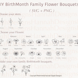 BirthMonth Flower SVG | Flower Svg | Birth Flowers Svg | Floral Svg Bundle | Rose Svg | Poppy Svg | Marigold Svg | Lotus Svg | Daisy Svg