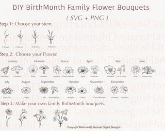 BirthMonth Flower SVG | Flower Svg | Birth Flowers Svg | Floral Svg Bundle | Rose Svg | Poppy Svg | Marigold Svg | Lotus Svg | Daisy Svg