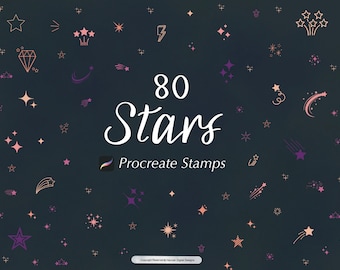 80 Star Procreate Brushes: Doodle & Sparkle Brushset