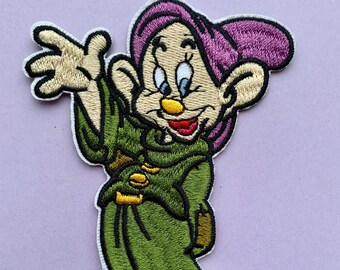 Snow White Embroidered Dopey Inspired Iron On Patch