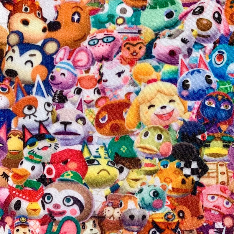 Animal Crossing Polycotton Fabric Etsy
