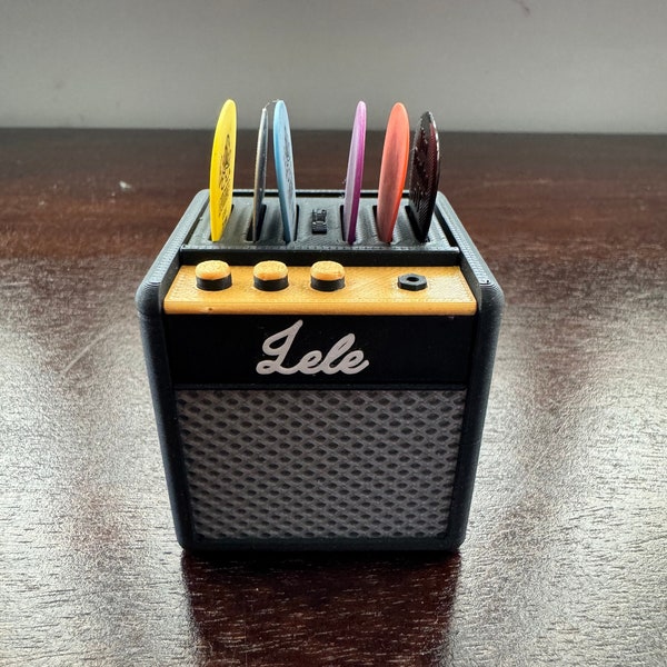 Amplifier Style Guitar Pick Holder - Personalised Plectrum Organiser and Pen Pot