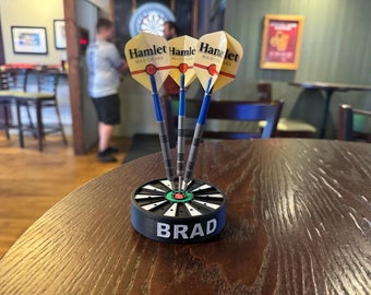 Dartboard Inspired Dart Holder - Customizable Name - Perfect Organizer for Dart Lovers