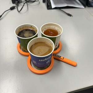 3-Cup Coffee Carrier: Ergonomic Office Drink Holder image 2