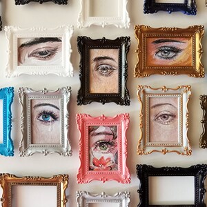 ACEO SET Lover’s Eye Miniatura original con aspecto vintage Enmarcada