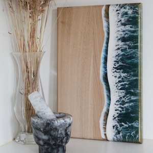 Ocean Inspired Serving Board, Ocean Resin Board, Cheeseboard, Housewarming Gift, Gift for her, Gift for couples, Anniversary Gift