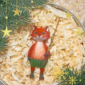 Ornamenti di cartapesta a forma di volpe per le feste - regalo perfetto per gli amanti delle volpi e decorazioni natalizie per la cameretta dei bambini, ornamenti natalizi