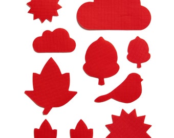 Nature Patches - Red - Self-Adhesive Repair Patches for Down Jackets