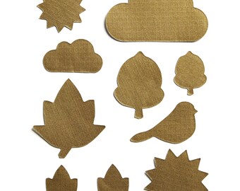 Nature Patches - Metallic Gold - Selbstklebende Reparatur Patches für Daunenjacken