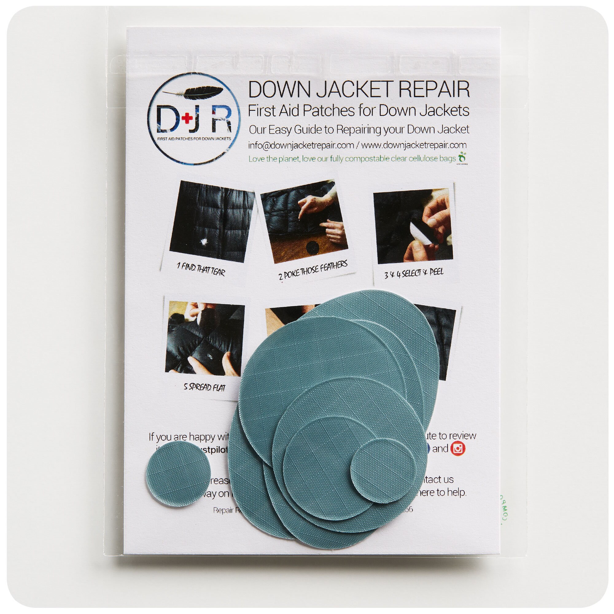 Self-adhesive Down Jacket Repair Patches Light Grey for Down Jackets or  Sleeping Bags First Aid for Down Jackets 