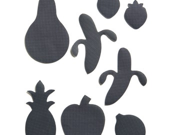 Fruit Patches in Dark Grey - Self-Adhesive Repair Patches for Down Jackets