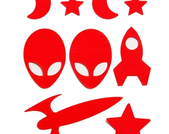 Space Patches - Red - Self-Adhesive Repair Patches for Down Jackets