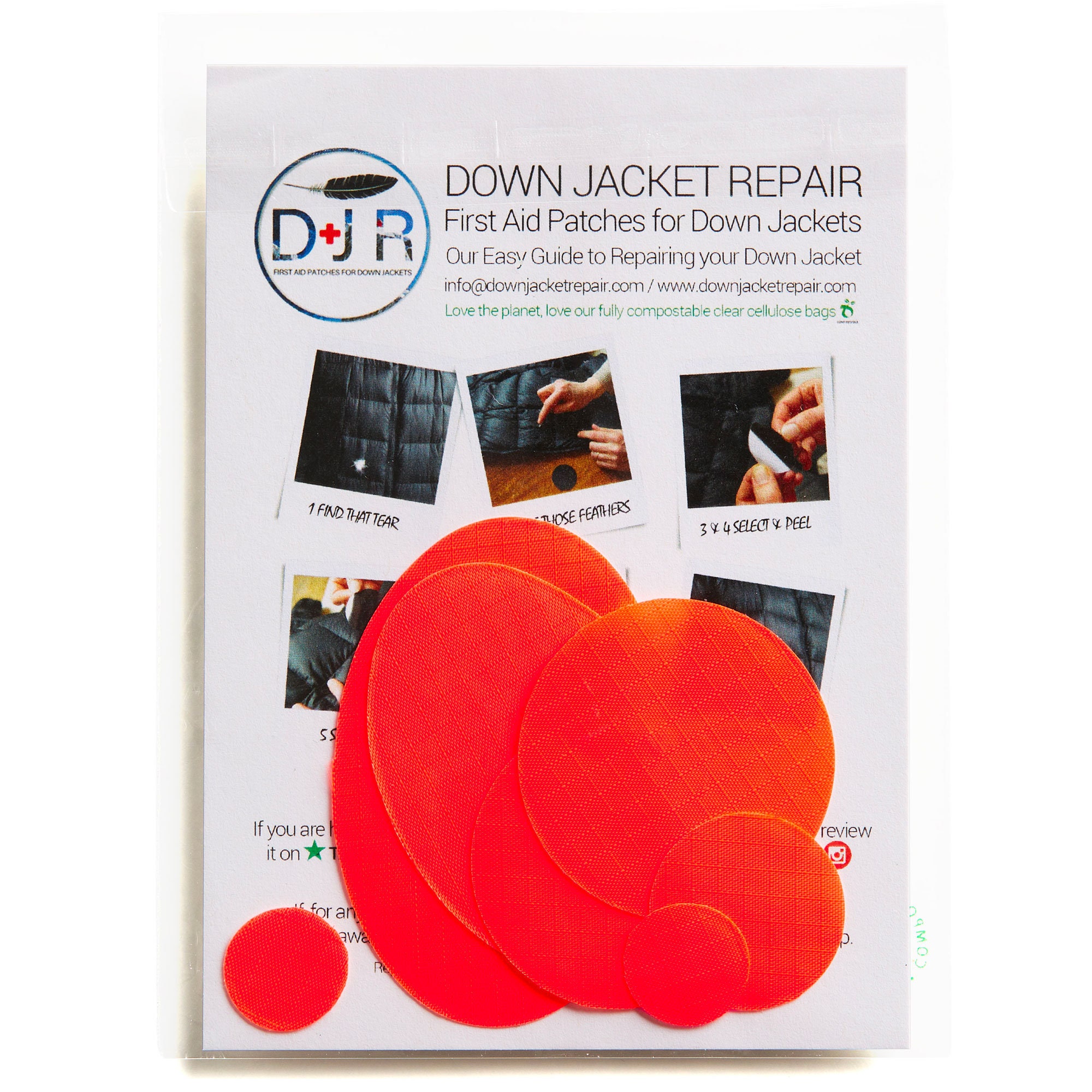 Self-Adhesive Down Jacket Repair Patches - Fluro Orange SEE VIDEO (UK  Seller)