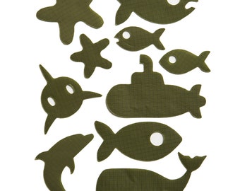 Sea Patches - Olive Green - Self-Adhesive Repair Patches for Down Jackets