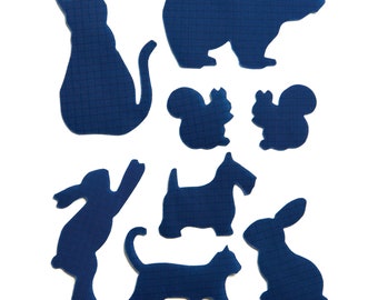 Animal Patches - Dark Blue - Self-Adhesive Repair Patches for Down Jackets