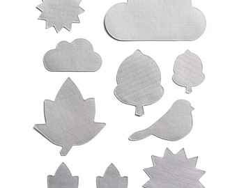 NATURE - METALLIC SILVER Daunenjacke Reparatur-Set - 9 selbstklebende wasserdichte Nylon Flicken für Daunenjacken, Zelte & Schlafsäcke