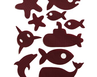 Sea Patches - Burgundy - Self-Adhesive Repair Patches for Down Jackets