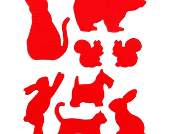 Animal Patches - Red - Self-Adhesive Repair Patches for Down Jackets