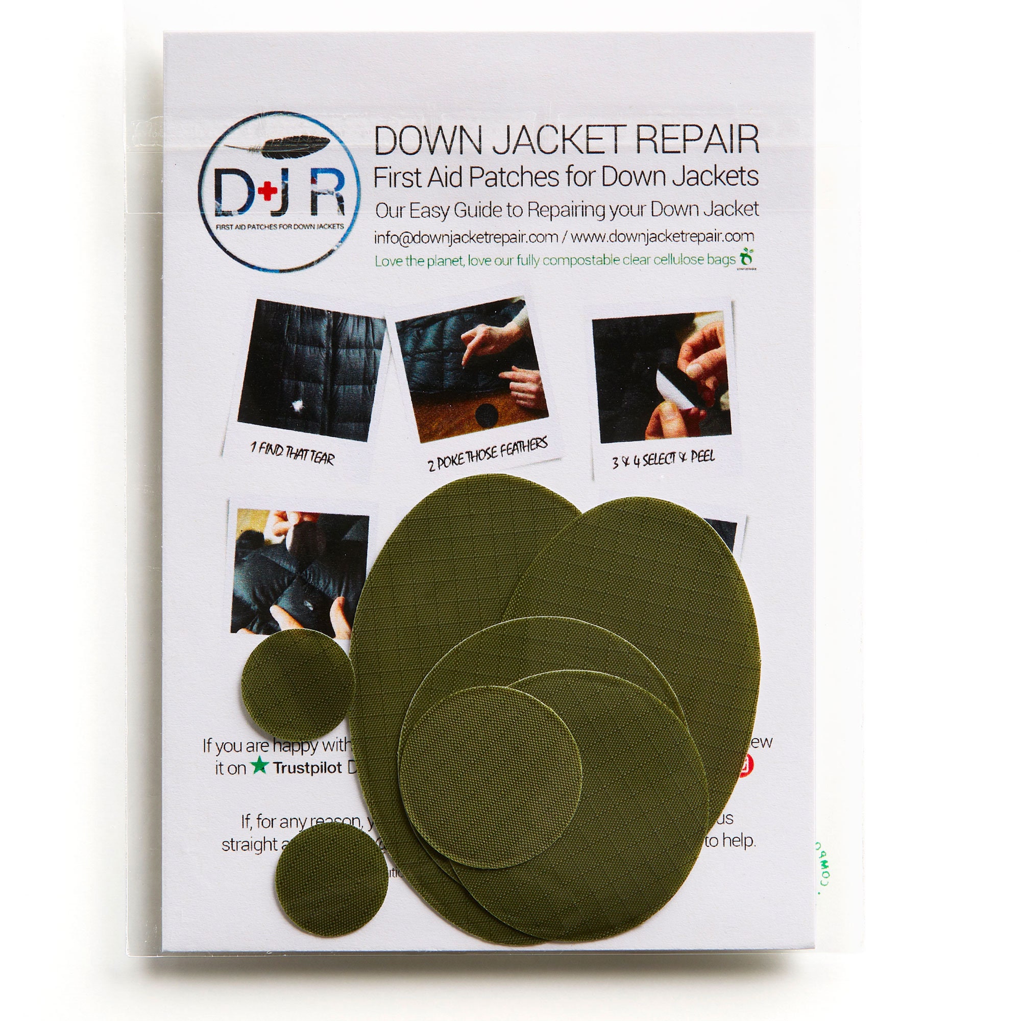 Self-adhesive Down Jacket Repair Patches Olive Green for Down Jackets or  Sleeping Bags First Aid for Down Jackets 