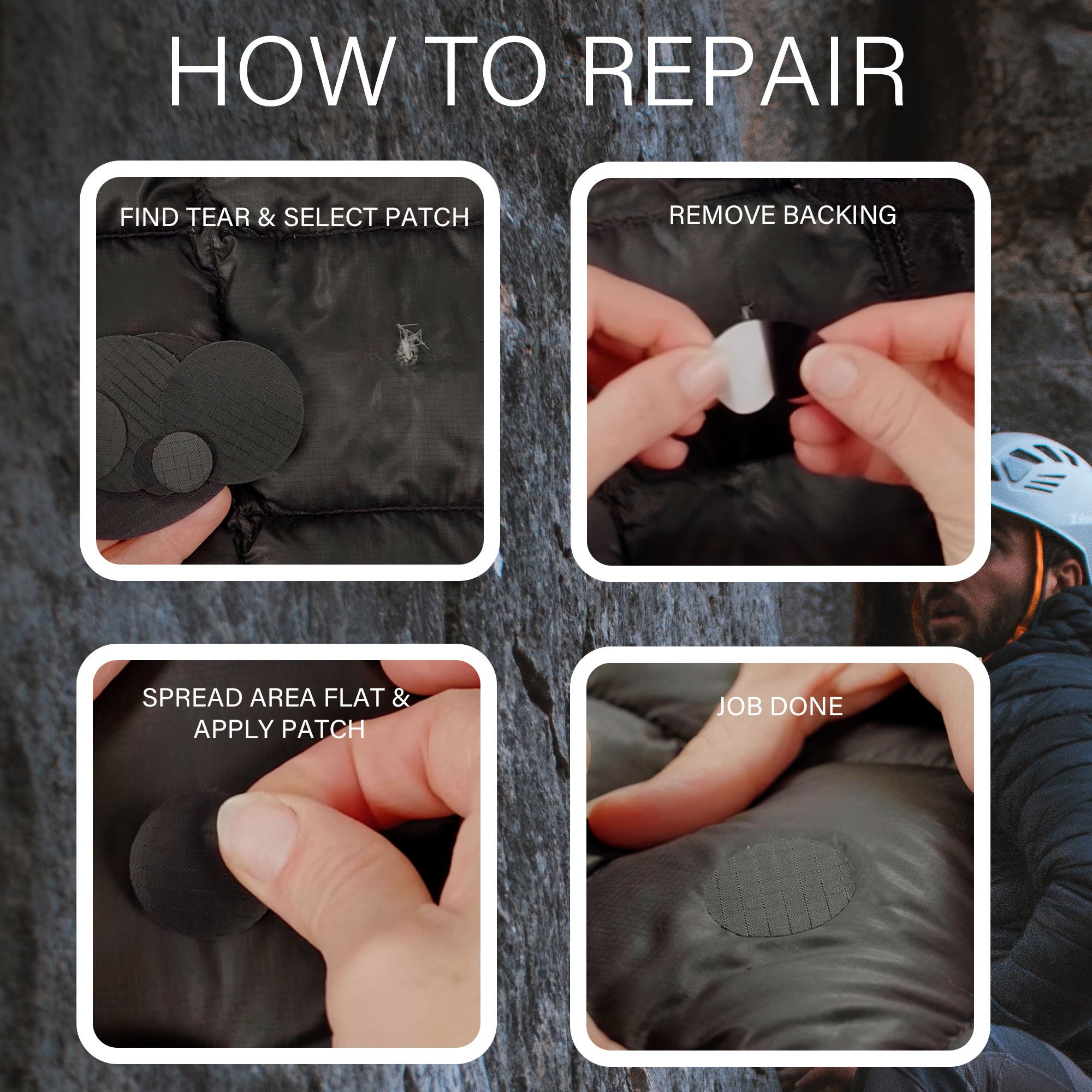 Puffer Down Jacket Repair Patch Kit, 40Pcs/5 Sheets Nylon Fabric