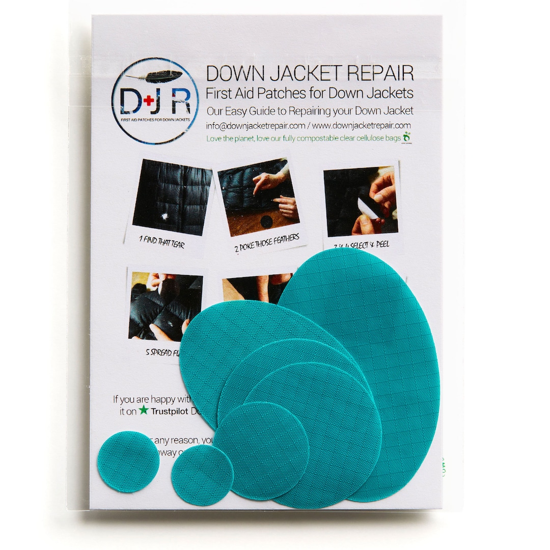 Selfadhesive Down Jacket Repair Patches Sea Green for Down Jackets or