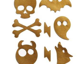 SPOOKY – METALLIC GOLD Down Jacket Repair Patch Kit – 9 Self-Adhesive Waterproof Nylon Patches for Down Jackets, Tents & Sleeping Bags
