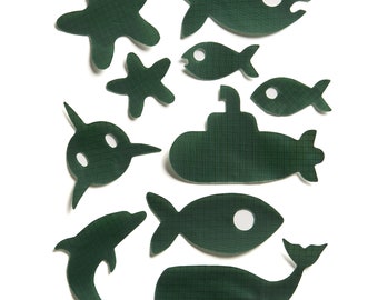 Sea Patches - Bottle Green - Self-Adhesive Repair Patches for Down Jackets