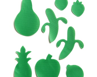 Fruit Patches in Mid Green - Self-Adhesive Repair Patches for Down Jackets