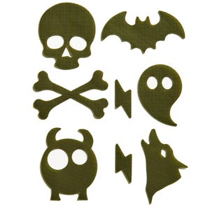 SPOOKY – OLIVE GREEN Down Jacket Repair Patch Kit – 9 Self-Adhesive Waterproof Nylon Patches for Down Jackets, Tents & Sleeping Bags
