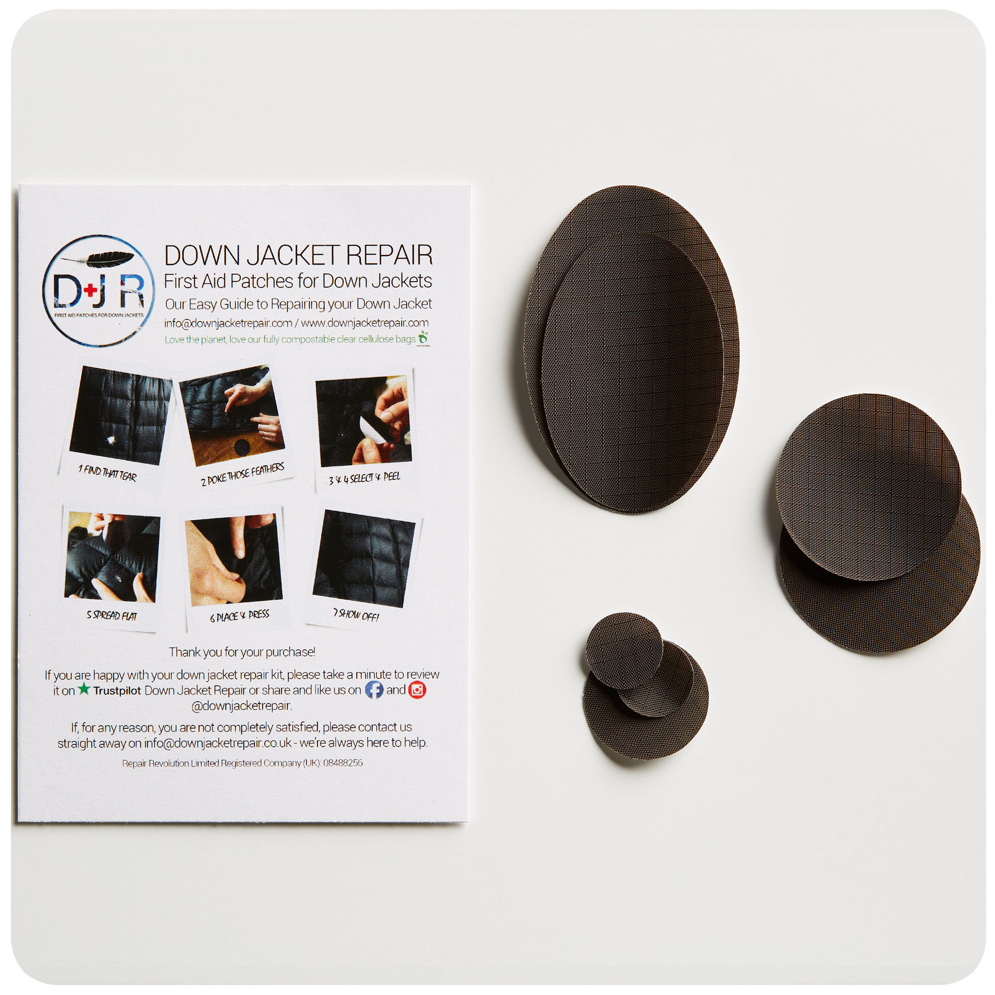 Self-adhesive Down Jacket Repair Patches Dark Brown for Down Jackets or  Sleeping Bags First Aid for Down Jackets 