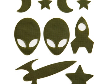 Space Patches - Olive Green - Self-Adhesive Repair Patches for Down Jackets