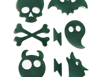 SPOOKY - FLASCHE GRÜN Daunenjacke Reparatur Flicken Set - 9 selbstklebende wasserdichte Nylon Patches für Daunenjacken, Zelte & Schlafsäcke