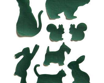 Animal Patches - Bottle Green - Self-Adhesive Repair Patches for Down Jackets