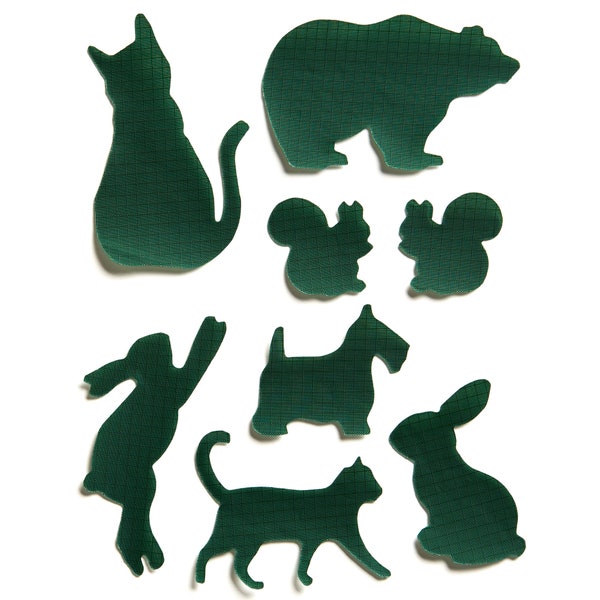 Animal Patches - Bottle Green - Self-Adhesive Repair Patches for Down Jackets