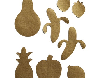 FRUIT - METALLIC GOLD Daunenjacke Reparatur-Set - 9 selbstklebende wasserdichte Nylon Flicken für Daunenjacken, Zelte & Schlafsäcke