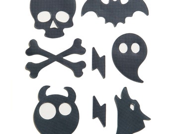 Spooky Patches - Gris oscuro - Parches reparadores autoadhesivos para chaquetas de plumón