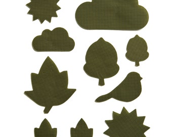 Nature Patches - Olive Green - Self-Adhesive Repair Patches for Down Jackets