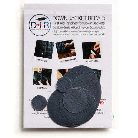 Self-adhesive Down Jacket Repair Patches Dark Grey for Down Jackets or  Sleeping Bags First Aid for Down Jackets 