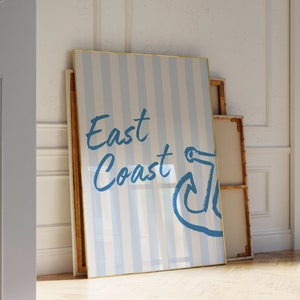 Blue east coast wall art, Coastal granddaughter print, beachy wall art, Nantucket coastal print, coastal cowgirl print, Minimalist Poster