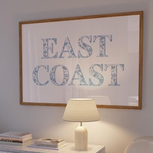 East coast wall art, Coastal granddaughter print, beachy wall art, Seaside Dorm Room, Trendy blue coastal print, coastal cowgirl print